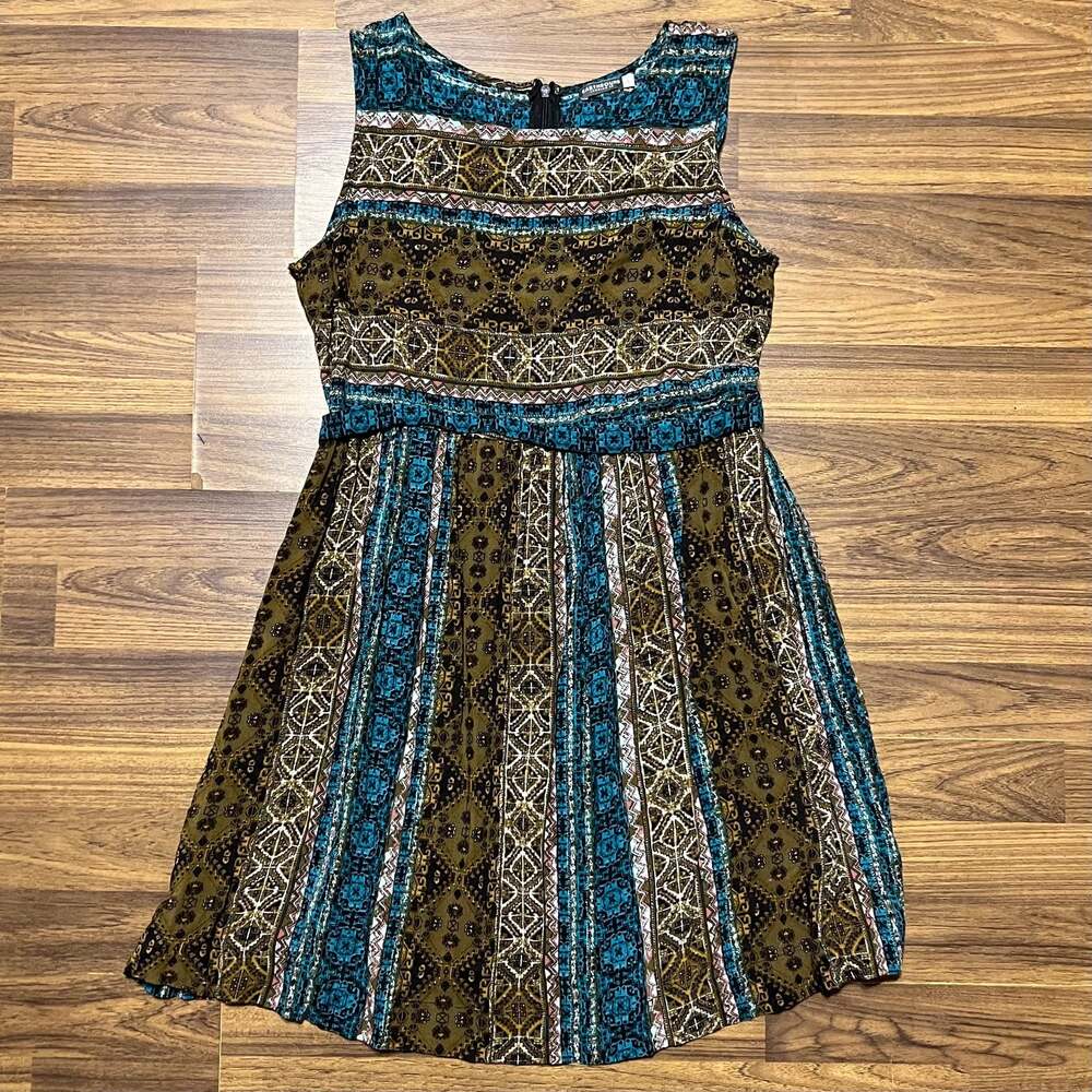 Earthbound Trading Company Sleeveless Geometric Tribal Print Dress